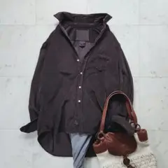 美品 フランク&アイリーン 長袖シャツ EILEEN コーデュロイ 茶色 大きめ
