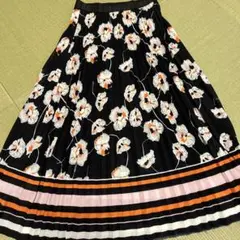 花柄プリーツフレアスカート ロング丈のサムネイル
