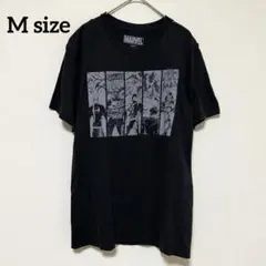 MARVEL キャラクター Tシャツ M ダメージ ブラック 古着