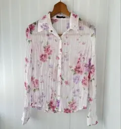 iMAGE(イマージュ) 上品花柄　長袖シアーシャツのサムネイル