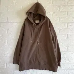 any FAMオーガニックコットンパーカー ブラウン ファスナー　裏起毛