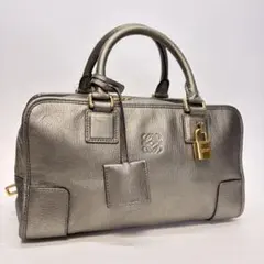 6299 美品 ロエベ アマソナ28 アナグラム ハンドバッグ ゴールド 
