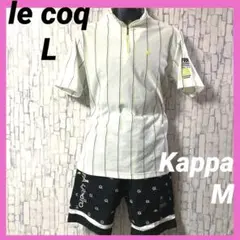 ゴルフ　Kappa 黒ショート　パンツ M ルコック　白　半袖　ポロシャツ　L