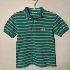Lacoste 緑 ストライプ ポロシャツ 半袖
