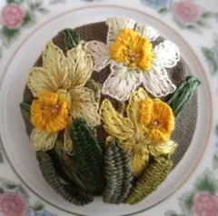 No.540 ハンドメイドブローチ　刺繍