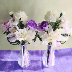 セール中！200円値引き！仏花一対　お彼岸　お供え花　仏壇　造花　花束　短め