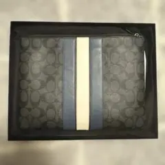 Coach クラッチバッグ ストライプデザイン