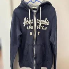 Abercrombie & Fitch ダメージ　ジップパーカー M ネイビー
