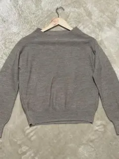 ■オペークドットクリップ　レディース　ボートネック長袖ニット　セーター