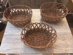 バスケット　丸型　ブラウン