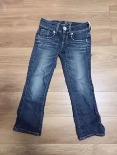 Something ダークブルー フレアデニムパンツ