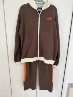 PUMA ブラウン オレンジ ジャージ上下セット　古着