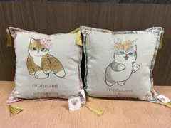 mofusand×日比谷花壇　ゴブラン織クッションセット　モフサンド　桜＆ミモザ