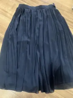 紺色 プリーツスカート ゴムウエスト