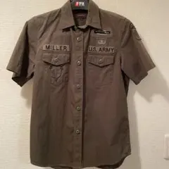 EDWIN FIELDMAN 半袖ワークシャツ Mサイズ オリーブグリーンカーキ