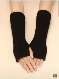 SHEIN ストライプ指なし手袋 カジュアルスタイル ブラック