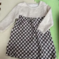 無印　チェック柄裏起毛ワンピース