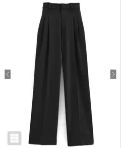 【GRL】タックセンタープレス　ストレートワイドパンツ　ai36