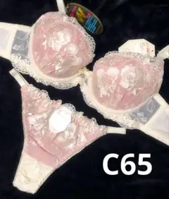 C65 豪華　エレガンスフラワー　Tバック　ブラショーツセット 綺麗　セクシー