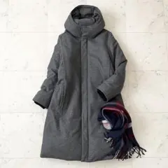 e*m様 極美品♪ギャルリーヴィー　ダウン　羊革　ウール生地　フード　ロング　袖