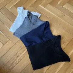 ヒートテックアンダー　130 4枚セット ホワイト、グレー、ネイビー、ブラック