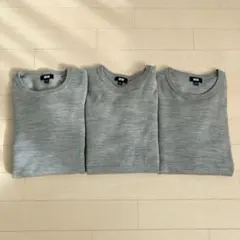ユニクロ ３着　メリノクルーネックセーター S グレー