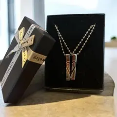 縦長ハートネックレス ペア カップル お揃い ギフトBOX入り プレゼント