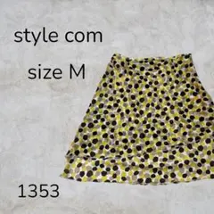 style com スカート フレア ミニ丈 ショート丈 水玉 ドット 黄色 黒のサムネイル