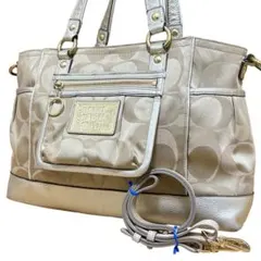 コーチトートバッグ 2way ポピー シグネチャー ブックトート 14364