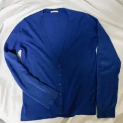 GUジーユー Vネックセーター長袖（青）Lサイズ