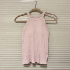 UNIQLO ユニクロ　ホルターネックブラタンクトップピンクカップ付きインナー