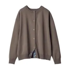 scroll ウィリアムモリス柄いちご泥棒カーディガン カーキ L美品