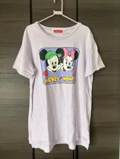 Disney ミッキー＆ミニー 半袖Tシャツ ライトパープルのサムネイル