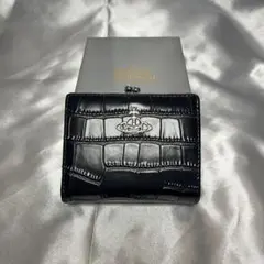 新品 Vivienne Westwood ブラック クロコダイル柄 二つ折り財布