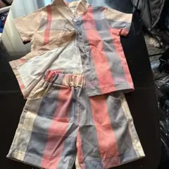 キッズ セットアップ チェック柄 半袖シャツ ハーフパンツのサムネイル