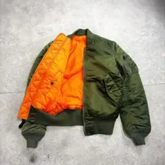 【美品】ALPHA アルファ MA-1 フライトジャケット サイズXS カーキ