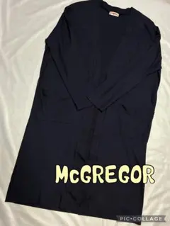 マックレガーMcGREGOR☆ロングカーディガン綿100%ネイビー紺冷房対策羽織のサムネイル