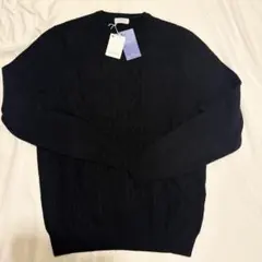 malo Mサイズ　黒クルーネック カシミヤ100% ニットセーター　新品のサムネイル
