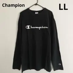 チャンピオン メンズ 黒 LL 長袖Tシャツ ロンT シンプル ロゴ 綿