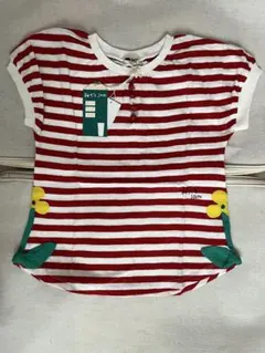 ☆未使用☆Petit jam ボーダー 花柄 Tシャツ レッド120cmのサムネイル