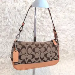 美品】コーチ ミニシグネチャー アクセサリーポーチ ハンドバッグ 6332 
