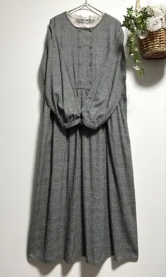 美品＊グレンチェック　ロングワンピース★サマンサモスモスお好きな方も