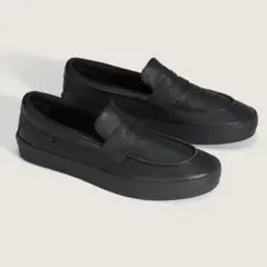 VANS スニーカー　スケート　ローファー　レザー　ブラック　24cm