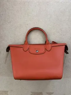 正規品 ロンシャン キュイール ドゥ ルシー バケツ バッグ オレンジ 