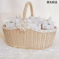 Ｌ深型 かごバスケット ウェディング 受付 カゴ プチギフト入れ 結婚式小物のサムネイル