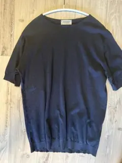 JOHN SMEDLEY シーアイランドコットン 半袖ニット ネイビーのサムネイル