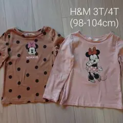 H&M ミニーマウス 長袖カットソー 3T/4T 98-104cm 2枚セット