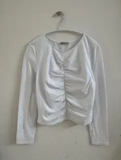 ZARA ギャザートップス　ホワイト　M