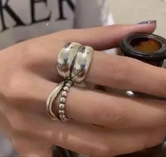 【2点セット】s925 指輪 金属アレルギー対応 シルバー　アクセサリー
