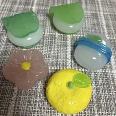 ガラス細工 和菓子 5個セットのサムネイル